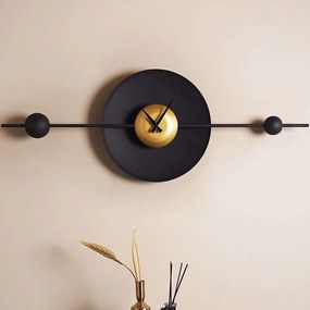 Ρολόι Τοίχου 507ATP1227 36x99cm Black-Gold Wallity Steel
