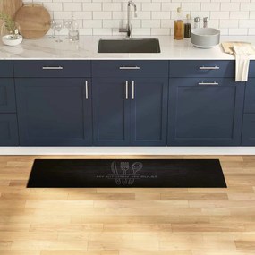 vidaXL Χαλί Κουζίνας Μαύρο 150 x 45 cm 100% Πολυαμίδιο Πλένεται