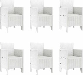 vidaXL Σέτ φαγητού για κήπο 7 pcs Λευκός Πολυπροπυλένιο