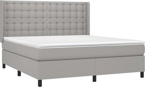 vidaXL Κρεβάτι Boxspring με Στρώμα Αν. Πράσινο 160x200εκ Υφασμάτινο