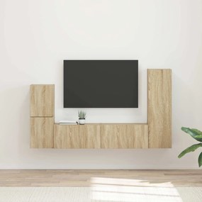 vidaXL Σετ επίπλου τηλεόρασης 4 pcs Δρύς Sonoma Επεξεργασμένο ξύλο