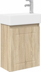 vidaXL Μονάδα μπάνιου με βρύση Sonoma Δρυς 45,5 x 22,5 x 84 εκ