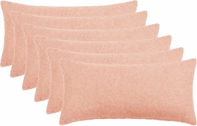 vidaXL Κάλυμμα Μαξιλαριού 6 pcs HEERLEN Ροζ 40 x 80 cm Μπουκλέ