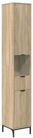 vidaXL Ψηλό ντουλάπι μπάνιου με πόρτα Sonoma Δρυς 31.5 x 33 x 190 εκ.