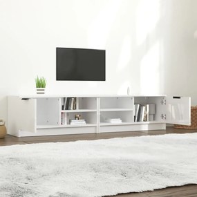 vidaXL Έπιπλα Τηλεόρασης 2 τεμ. Γυαλιστ. Λευκό80x35x36,5εκ. Επεξ. Ξύλο