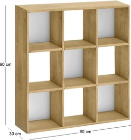Βιβλιοθήκη Cube Megapap χρώμα sapphire oak 90x30x90εκ.
