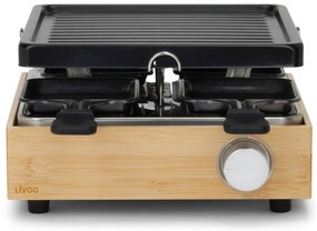 Γκριλιέρα Raclette Livoo DOC311 για 4 άτομα, με ισχύ 800W, ρυθμιζόμενο θερμοστάτη και επιφάνεια ψησίματος 23x22.5cm