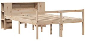 vidaXL Κρεβάτι Βιβλιοθήκη Χωρίς Στρώμα 120x200 εκ Μασίφ Ξύλο Πεύκο