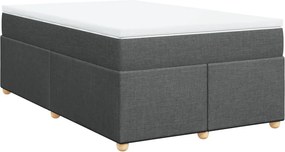 vidaXL Κρεβάτι Boxspring με Στρώμα Σκούρο Γκρι 120x200 εκ. Υφασμάτινο