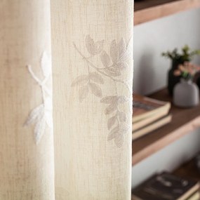 Κουρτίνα με σιρίτι 140x280cm GOFIS HOME  Leaf Beige AW24 532/06