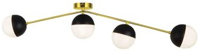 Φωτιστικό Οροφής - Πλαφονιέρα Orbit 4221800 Black-Gold Viokef Metal, Glass