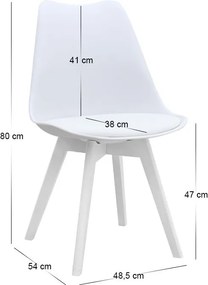 Σετ τραπεζαρία 5τμχ Darlen - Viva Megapap χρώμα λευκό 125x72x74εκ.