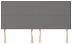 vidaXL Κεφαλάρια Κρεβατιού 4 τεμ. Σκ. Γκρι 80 x 5 x 78/88εκ.Υφασμάτινο