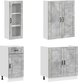 vidaXL Μονάδα κουζίνας PORTO 8 pcs Γκρι Σκυροδέματος