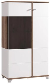 Βιτρίνα Burgundy 2K VS1 140 Λευκό - Flagstaff Oak - Λευκό Γυαλιστερό 78,5x40x139,5 εκ. 78.5x40x139.5 εκ.