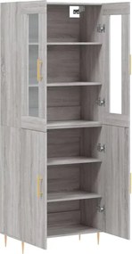 vidaXL Ντουλάπι Γκρι Sonoma 69,5 x 34 x 180 εκ. Επεξεργασμένο Ξύλο