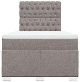 vidaXL Κρεβάτι Boxspring με Στρώμα Taupe 120x190 εκ. Υφασμάτινο