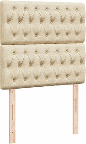 vidaXL Κρεβάτι Boxspring με Στρώμα Κρεμ 90x190 εκ.Υφασμάτινο