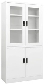 vidaXL Ντουλάπα Γραφείου 90 x 40 x 180 εκ. Λευκή Ατσάλινη