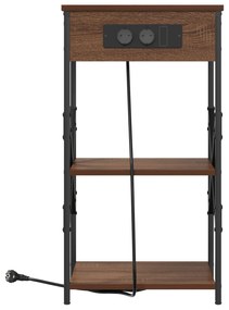 vidaXL Κομοδίνο με ράφι Καφέ δρυς 41 x 31 x 76 εκ. Επεξεργασμένο ξύλο