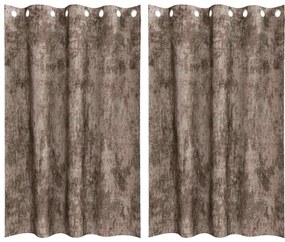 vidaXL Κουρτίνα με κουρτίνες 2 pcs Καπουτσίνο 175 x 140 εκ. Βελούδο