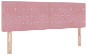 vidaXL LED Κεφαλή Διαμαντένια Ταυτοποίηση Ροζ 80 cm Βελούδο