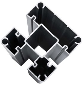 Πάνελ Περίφραξης 9 Τετράγωνα + 1 Κεκλιμένο Γκρι 1657x186 εκ WPC - Γκρι