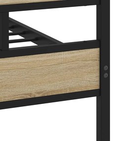vidaXL Σκελετός Κρεβ. Χωρίς Στρώμα Sonoma Δρυς 200x200 εκ. Μεταλλικό