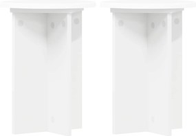 vidaXL Βάση φυτών 2 pcs Λευκό Ø29,5 x 40 εκ. Επεξεργασμένο Ξύλο