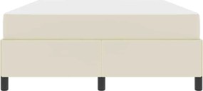 vidaXL Σκελετός Κρεβατιού με στρώμα Κρεμ 160 x 200 cm ύφασμα