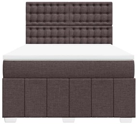 Κρεβάτι Boxspring με Στρώμα Σκούρο Καφέ 140x190 εκ. Υφασμάτινο 3293980