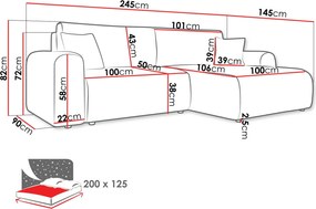 Γωνιακός καναπές Floryn-Εκρού