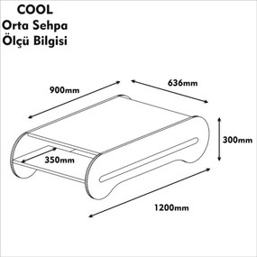 Τραπεζάκι Σαλονιού Λευκό Καρυδί Μοντέρνο Ορθογώνιο 120x63x30 cm - Λευκό