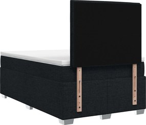 vidaXL Κρεβάτι box spring με στρώμα Μαύρο 120 x 200 cm Ύφασμα