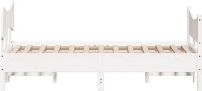 vidaXL Σκελετός Κρεβ. Χωρίς Στρώμα Λευκό 120x200 εκ Μασίφ Πεύκο