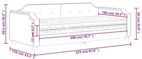 Καναπές Κρεβάτι με Στρώμα Μαύρο 100 x 200 εκ. Υφασμάτινο - Μαύρο