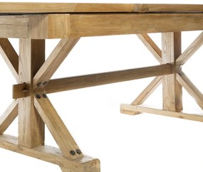ARTEKKO Τραπέζι τραπεζαρίας ανοιγόμενο από ξύλο μασίφ (260X100X78)cm - Ξύλο - 617-0201-E