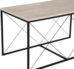 Coffee Table Set Defne - Black, Travertine Travertine Black