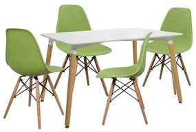 Set dining table 5 pieces Table minimal 120x80x73 cm- Tonia Green