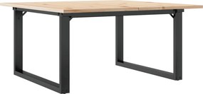 vidaXL Τραπεζάκι Σαλονιού Πλαίσιο Ο 80x80x45εκ Μασίφ Πεύκο/Ατσάλι