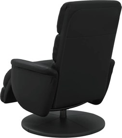 vidaXL Πολυθρόνα Ανακλινόμενη με Υποπόδιο Μαύρη από Συνθετικό Δέρμα