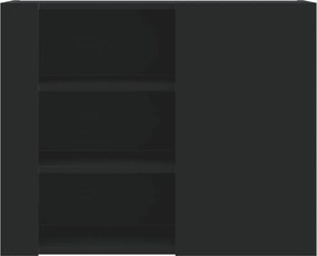 vidaXL Ντουλάπι Τοίχου Μαύρο 75x35x60 εκ. από Επεξεργασμένο Ξύλο