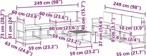 vidaXL Σειρά Καναπέ Εξωτερικού 9 pcs Φυσικό και Μπεζ Πολυεστέρας