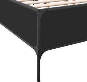 vidaXL Πλαίσιο Κρεβατιού Μαύρο 200x200 εκ. Επεξεργ. Ξύλο/Μέταλλο