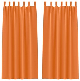 vidaXL Κουρτίνες 2 pcs Φωτεινό Πορτοκάλι 245x140εκ. Πολυεστέρας