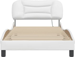 vidaXL Πλαίσιο κρεβατιού με LED χωρίς στρώμα Hvar Λευκό 100x200 εκ.