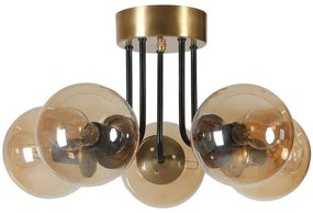 Φωτιστικό Οροφής - Πλαφονιέρα Pablo 846STL5151 Φ45x30cm 5xE27 40W Black-Gold Opviq