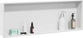 vidaXL Νίτσα Μπάνιου Λευκό 90 x 30 x 9,5 εκ. Ανοξείδωτο ατσάλι