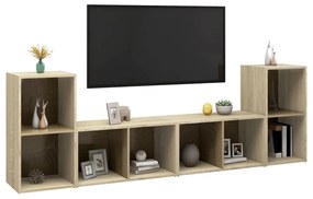 Έπιπλα Τηλεόρασης 4 τεμ Sonoma Δρυς 72x35x36,5εκ Επεξ. Ξύλο 3079973
