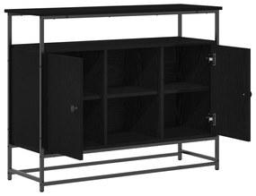 vidaXL Μπουφές Μαύρο Δρυς 100x35x80 εκ. Επεξεργασμένο Ξύλο και Ατσάλι